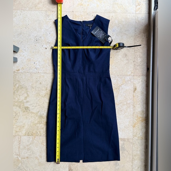 NWT White House Black Market Officer Blue V-Neck Sheath Dress 4 - Picture 4 of 8